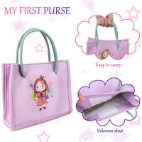 Custom girls accessories handbag pink pu leather toy organizer tote bag