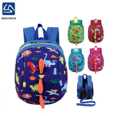 Lost proof Design Cartoon Dinosaur Backpack Cute Kids Animal Kindergarten School Bags For Kids