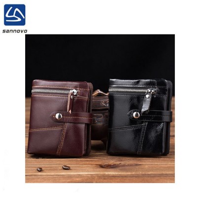 Leather men's wallet  waterproof leather clutch bag multi-function zipper wallet 2019